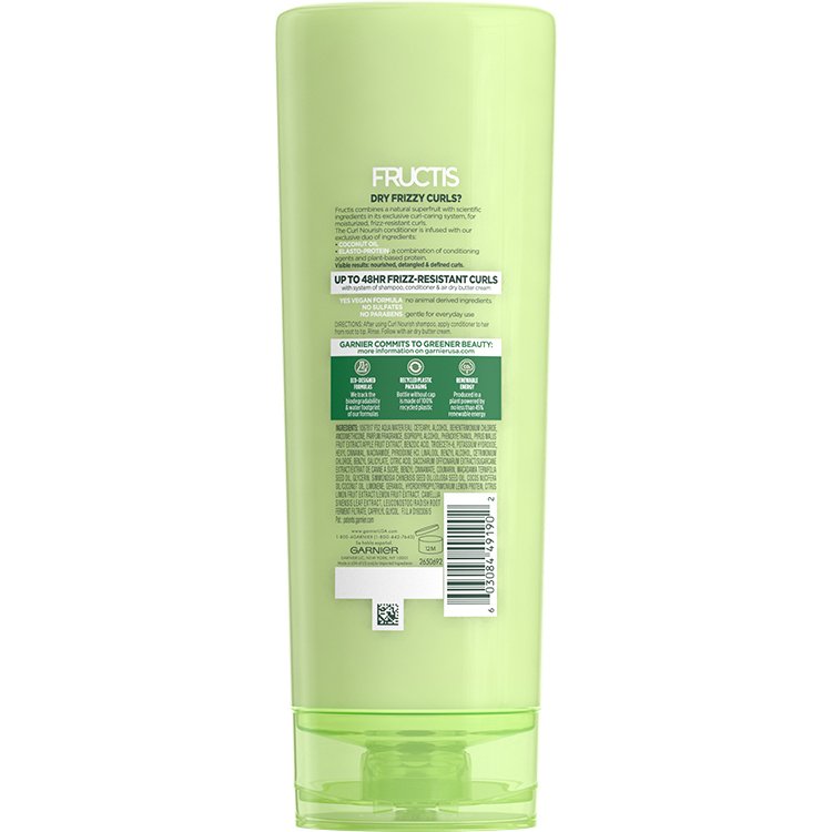 Back view of Curl Nourish Conditioner for Resistant Curls.